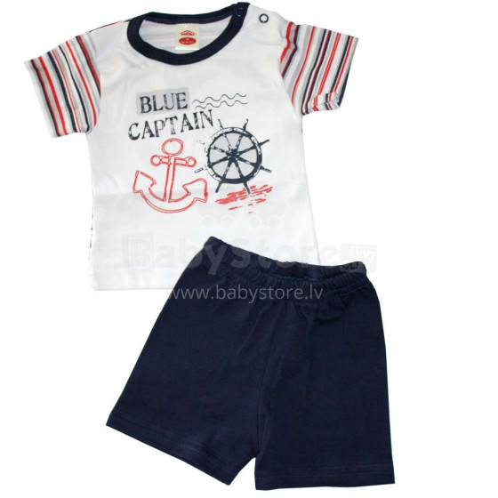 „Makoma Art.07131 Captain Baby“ vasaros komplektas: marškiniai be rankovių + šortai (56–80 cm)