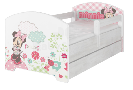 AMI Disney Bed Minnie Стильная молодёжная кровать со съёмным бортиком и матрасом 144x74 см