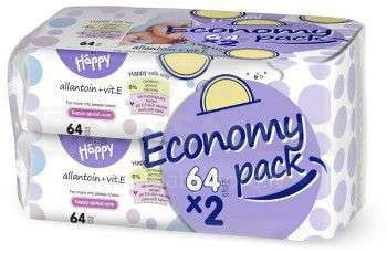 Happy Economy влажные салфетки с Е витамином 2x64шт.