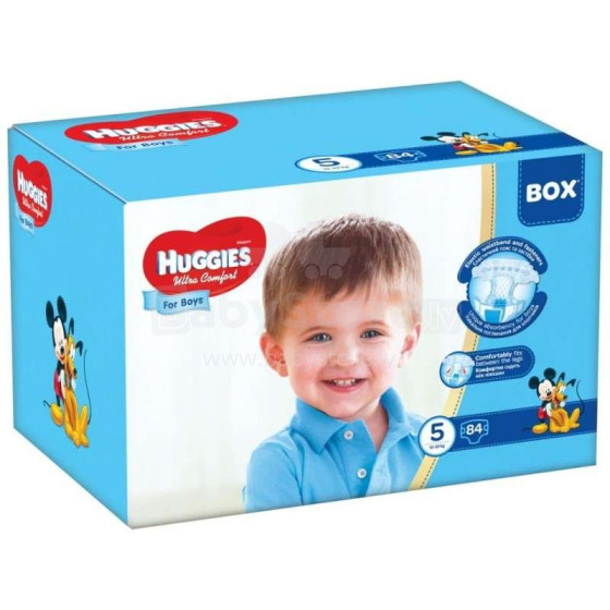 Huggies Ultra Comfort Box Boy Art.41565675 Детские подгузники для мальчиков 12-22кг,84 шт