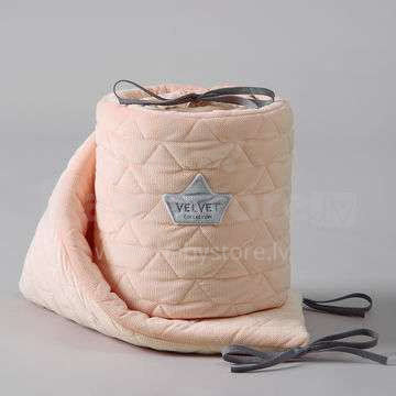 La Millou Velvet Collection Bed Bumper Powder Pink Art.95340 Высококачественный бортик-охранка (60x120 см)