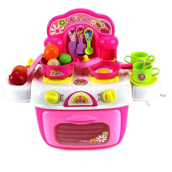 „Berry Toys“ mano pirmoji nešiojama virtuvė, rožinė. 95619 Virtuvinių žaislų rinkinys (rinkinys su šviesos efektais)