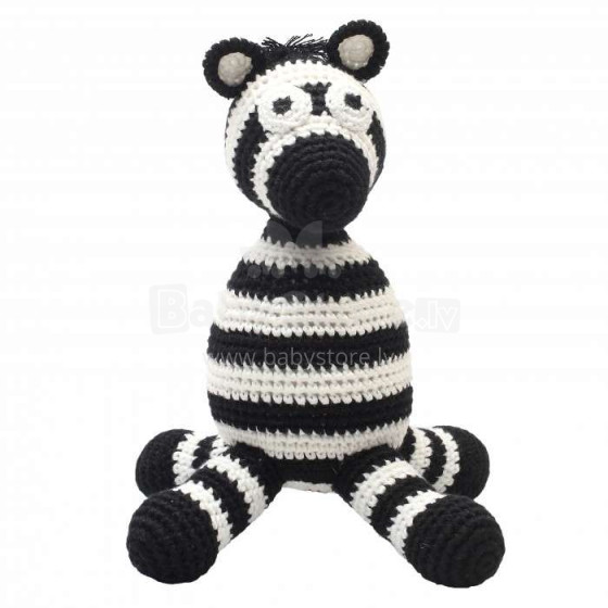 NatureZoo Teddy Bear Mr.Zebra Art.10069 Mīkstā adīta rotaļlieta ar skaņas efektu