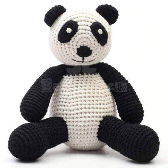 NatureZoo Teddy Bear Sir Panda Art.10077 Вязаная детская игрушка со звуковым эффектом
