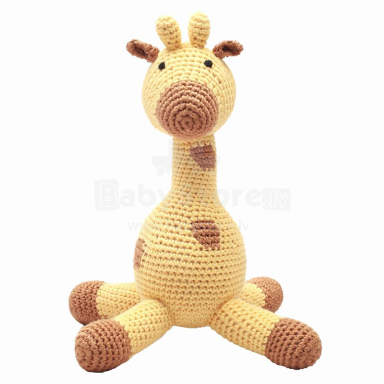 „NatureZoo XL“ meškiukas „Mr.Giraffe Art.11019“ Minkštas megztas žaislas iš natūralaus bambuko, 40 cm