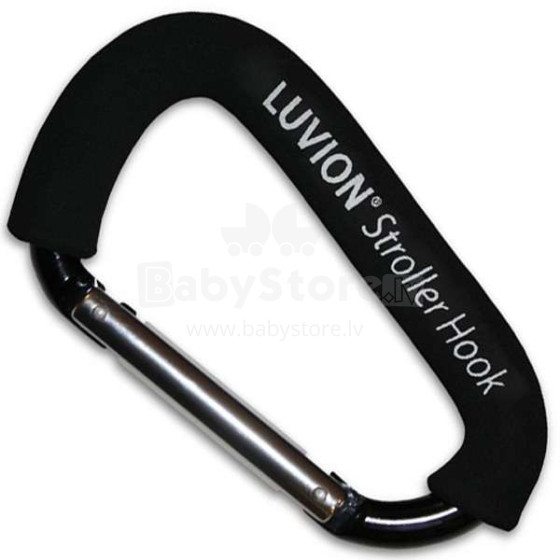 Luvion Stroller Hook Black  Art.96696 Карабин - держатель для сумок на ручку коляски