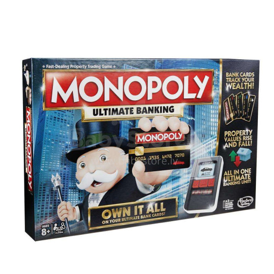 Hasbro Monopoly Art.B6677EL Монополия с банковскими картами, лат.яз.