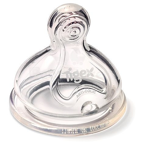 Tigex Wide Neck Art.80602780 Силиконовые соски для бутылочек c регулируемой скоростью течения от 0-6 мес. (2 шт.)