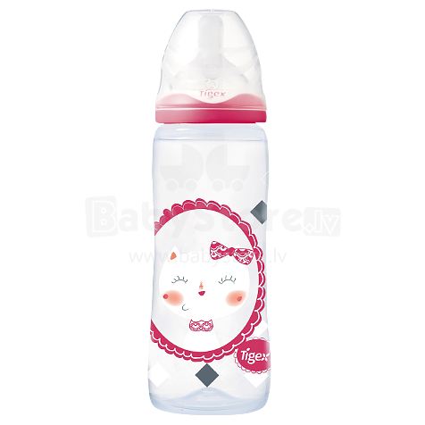 Tigex Wide Neck Intuition Girl Art.80602819 Бутылочка для кормления с силиконовой соской 6м+,360мл