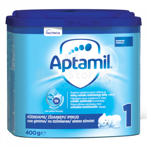 Aptamil 1 Pronutra Art.648156 dirbtinio pieno mišinys kūdikiams, nuo pat gimimo, 400g