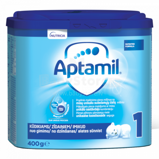Aptamil 1 Pronutra Art.648156 dirbtinio pieno mišinys kūdikiams, nuo pat gimimo, 400g