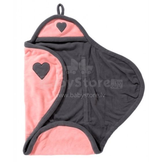 Jollein Wrap Fleece Heart Light Pink Art.032-566-64987 Flīsa ietinamā sedziņa 100x105cm