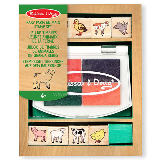 Melissa&Doug Stamp Sets Art.11639  Набор деревянных штампиков с чернилами