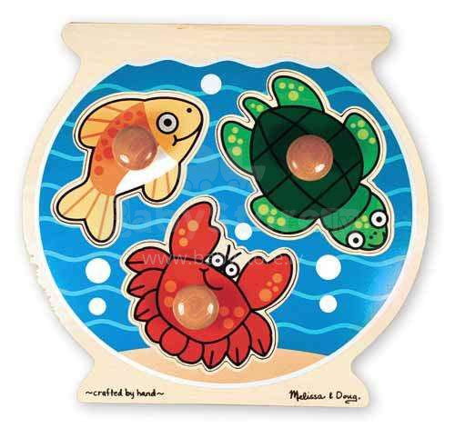 Melissa&Doug Puzzles Fish Art.12056  Деревянный пазл для малышей