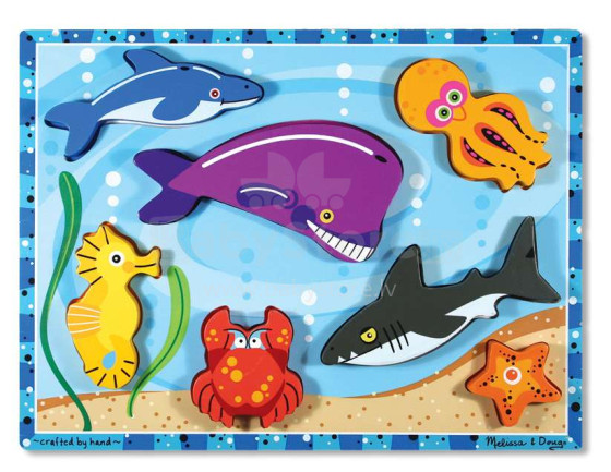 Melissa&Doug Puzzles Sea Art.13728  Деревянный пазл для малышей