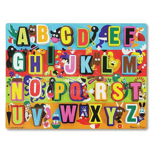 Melissa&Doug Puzzles  Jumbo Alphabet Art.13833   Деревянный пазл для малышей Буквы