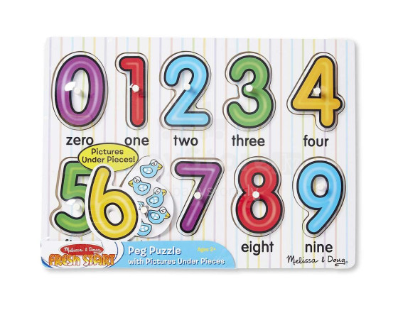 Melissa&Doug Puzzles Numbers Art.13273   Деревянный развивающий пазл для малышей Цифры