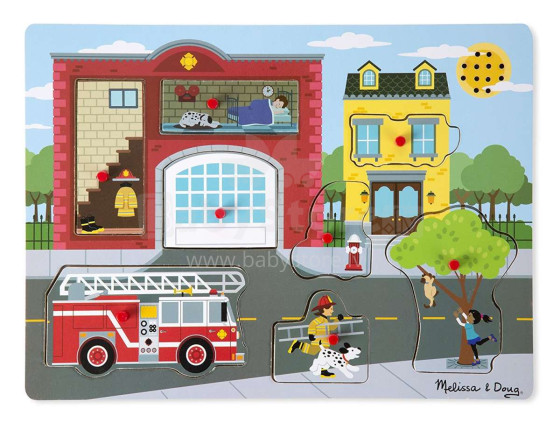 Melissa&Doug Sound Puzzles Fire Station Art.10736  Деревянный музыкальный пазл