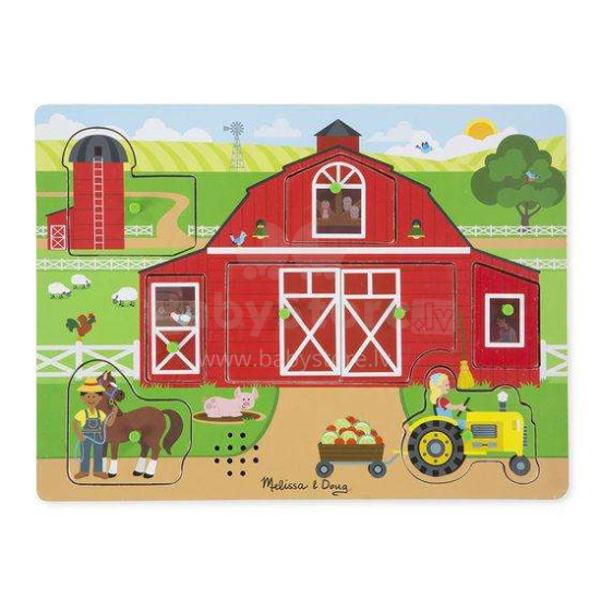 Melissa&Doug Sound Puzzles Around Farm Art.42800 Koka muzikāla puzle