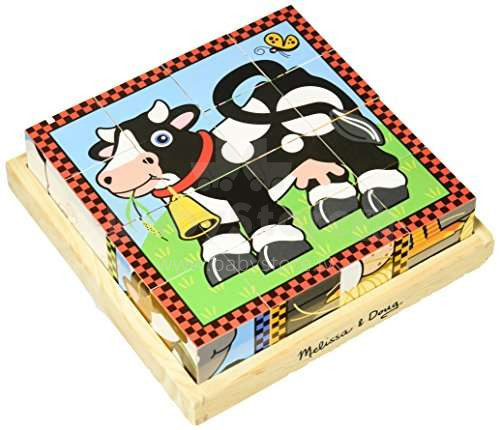 „Melissa & Doug Puzzle Cube Farm“ art. 10775 Mediniai kubeliai