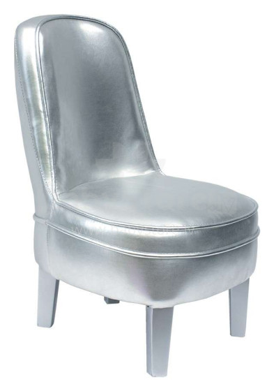 JaBaDaBaDo kėdė sidabrinė Art.K083 Vaikiškos kėdės iš ekologiškos odos