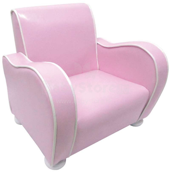 JaBaDaBaDo fotelis LightPink Art.K077 Vaikų klubo kėdės minkšta sėdynė iš ekologiškos odos