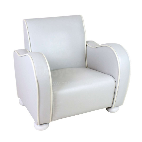 JaBaDaBaDo fotelis pilkas Art.K086 Vaikų klubo kėdės minkšta sėdynė pagaminta iš ekologiškos odos
