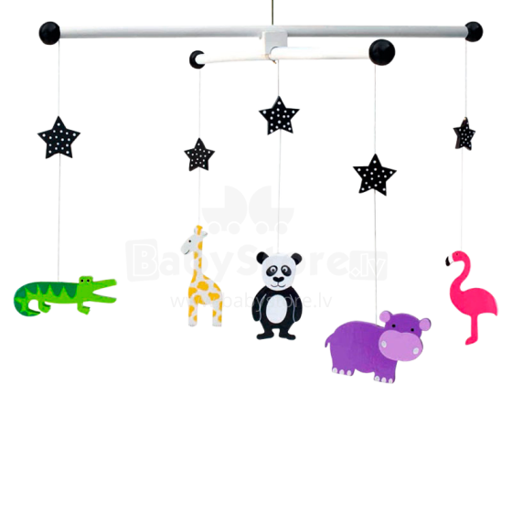 JaBaDaBaDo Mobile Safari Art.K8040 Bērnu koka piekarināmā  rotaļlieta bērnu ratos/gultai