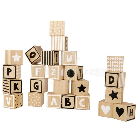JaBaDaBaDo Wooden Alphabet Blocks Art.W7108 Деревянные кубики Алфавит