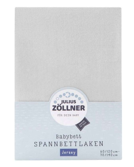 Julius Zollner Jersey Light Grey Art.8320147510  простынь на резиночке 60x120/70x140см