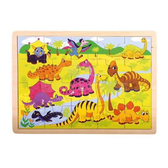 „Bino Puzzle“ dinozaurai Art.BN88079 Mediniai dėlionės dinozaurai
