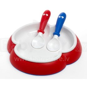 BABYBJORN Plate and Spoon Bright  Red  