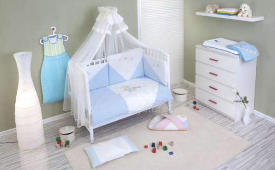 NINO-ESPANA  Bērnu gultas veļas kokvilnas komplekts  'Baile Blue' 6bb