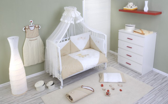 NINO-ESPANA Bērnu gultas veļas kokvilnas komplekts  'Baile Beige' 3+1