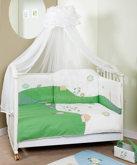 FERETTI - Bērnu gultas veļas komplekts 'Dogs Green Prestige'  GRANDE PLUS 8 