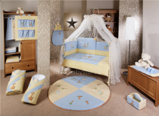 FERETTI - Bērnu gultas veļas komplekts  'Giraffe Blue Prestige'  SESTETTO 6 