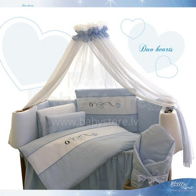 TUTTOLINA - комплект детского постельного белья 'Duo Hearts (шитье)' 3 в 1, синий цвет