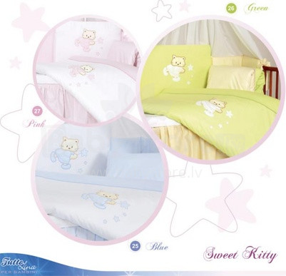 TUTTOLINA - Vaikų patalynės komplektas 'Sweety Kitty', rožinė, antklodė + pagalvė