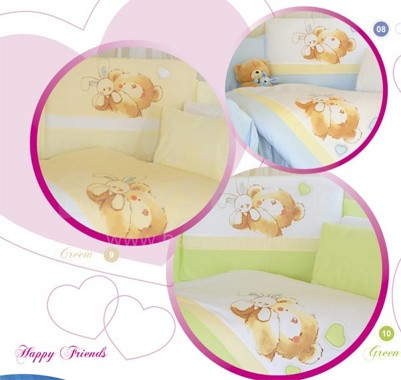 TUTTOLINA - комплект детского постельного белья 'Happy Friends', синий,  одеяло + подушка