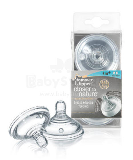 „Tommee Tippee“ art. 42112251 CTN Easi-Vent butelių čiulptukai, (2 vnt.)