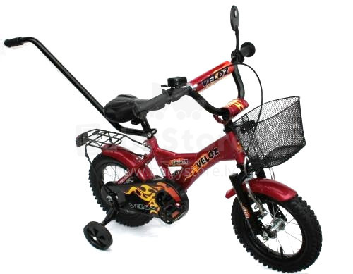 Bērnu Ritenis BMX Velo 12'' 2011 Simple Bike (velosipēds) ar pumpējamām riepām un papildus riteņiem 