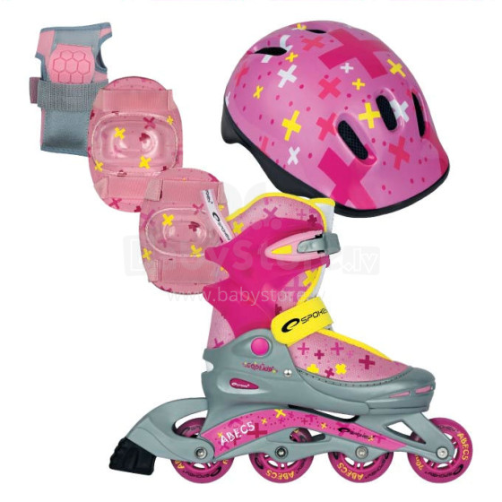 Spokey COOLKID 88719 - in-line skates set Ролики + Комплект защиты для роликов (светло розовый)