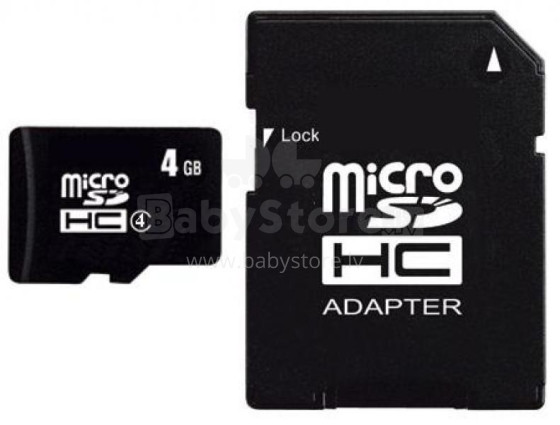 4GB microSDHC class4 ar SD adapt. DLUX atmiņas karte BULK