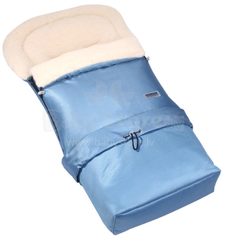WOMAR 9/2 Blue 26609 Спальный мешок на натуральной овчинке для коляски №20 106 cm