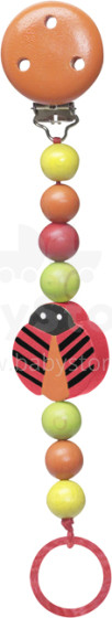 PLAYSHOES 781736 Pacifier Chain Ladybug - деревянный держатель для соски