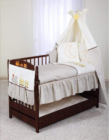 Klups Baby Kolejka H045 - Bērnu gultas veļas komplekts no 4 daļām