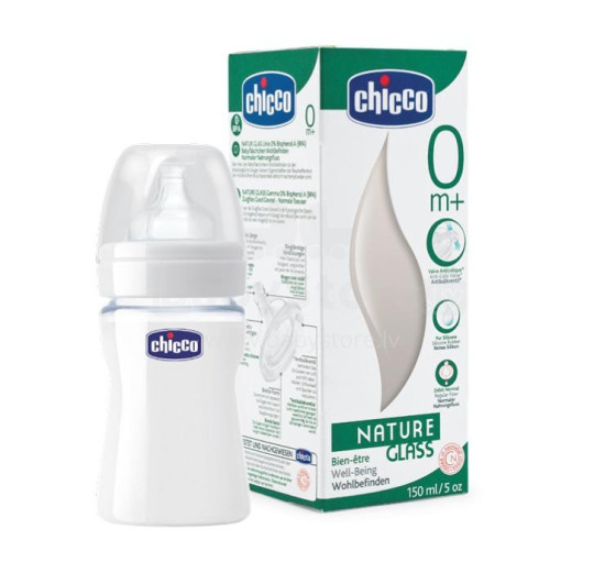 Chicco Art.60040 Fiziologinis stiklinis butelis 0% BPA 150ml 0 + m LA