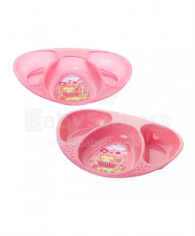 TOMMEE TIPPEE 2 decorated section plates  Explora 9m+ (rose)