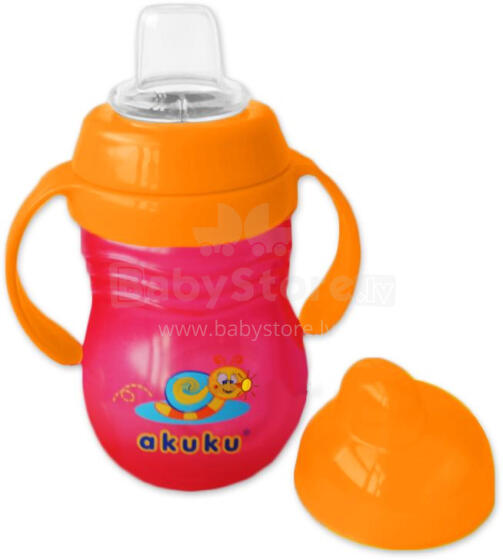 „Akuku A034“ puodelis, skirtas kūdikiams nuo 4 mėnesių amžiaus su minkštu dangteliu 240 ml