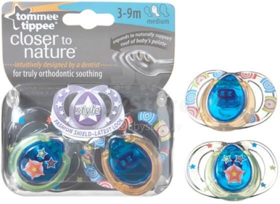 „Tommee Tippee“ art. 43333664 stiliaus anatominis silikoninis čiulptuko čiulptukas su žiedu (2 vnt.)